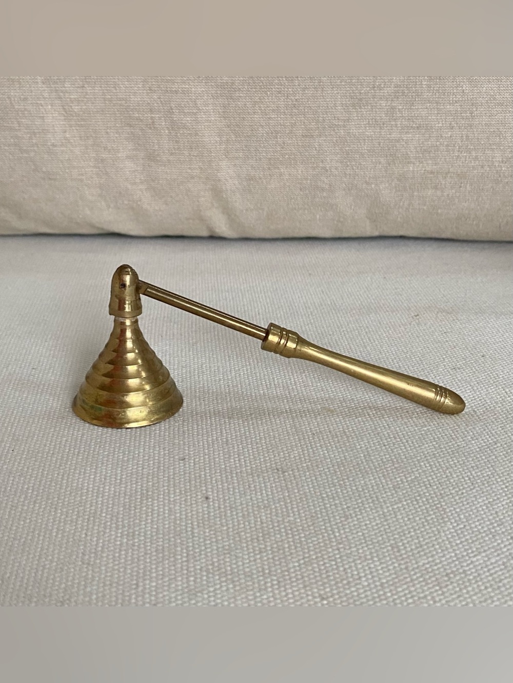 Vintage Mini Solid Brass Candle Snuffer - 4.5” Bell Extinguisher
